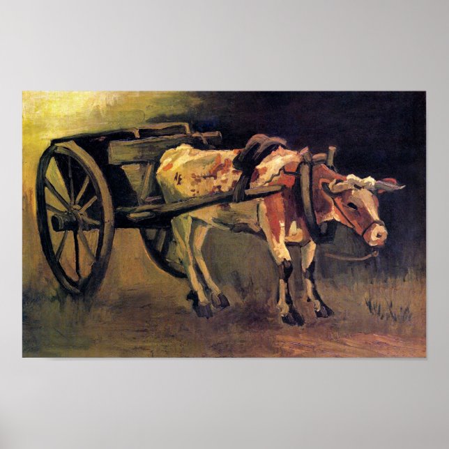 Poster Vincent Van Gogh - Panier Avec Ox Rouge Et Blanc (Devant)