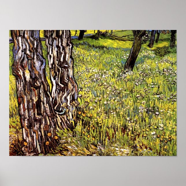 Poster Vincent Van Gogh - Pins Et Dandelions (Devant)