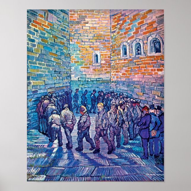 Poster Vincent Van Gogh - Prisonniers Marchant Le Tour (Devant)