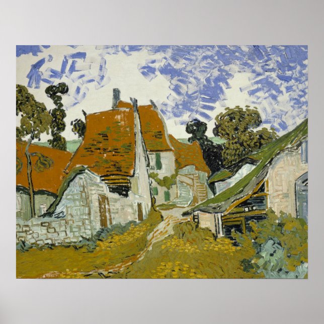 Poster Vincent van Gogh - Rue à Auvers-sur-Oise (Devant)