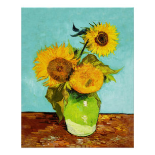 Poster Vincent Van Gogh Trois Tournesols Dans Un Vase