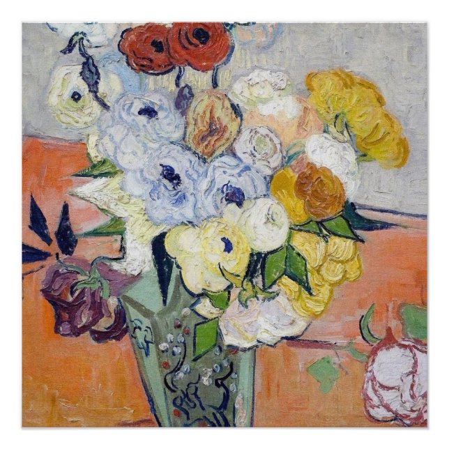 Poster Vincent Van Gogh - Vase japonaise - Vase japonaise (Devant)