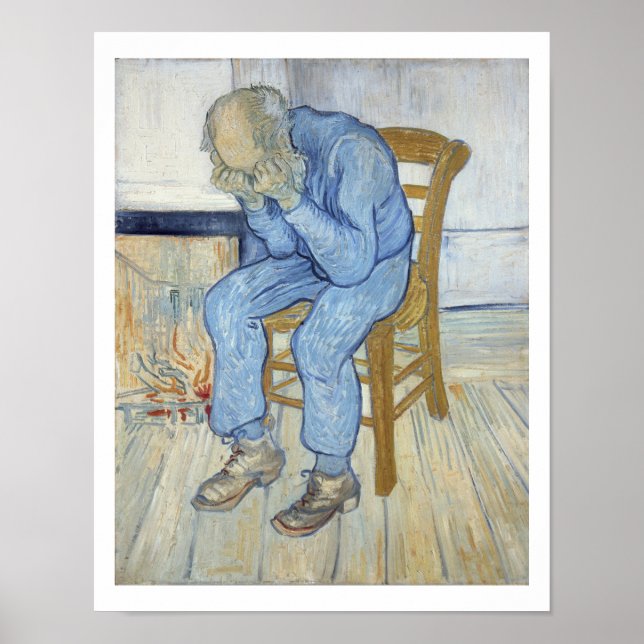 Poster Vincent van Gogh | Vieux homme dans le chagrin (Devant)