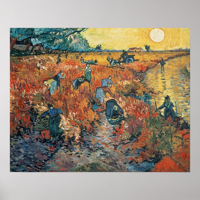 Poster Vincent van Gogh | Vignobles rouges à Arles, 1888 (Devant)
