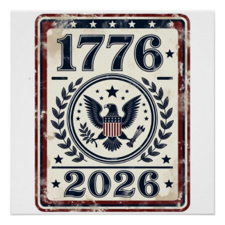 Poster Vintage 1776 2026 Patriotic Eagle Seal