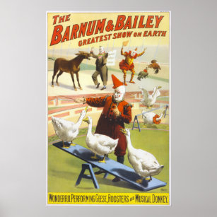 Poster Vintage 1900 Barnum & Bailey Circus Grand Format P