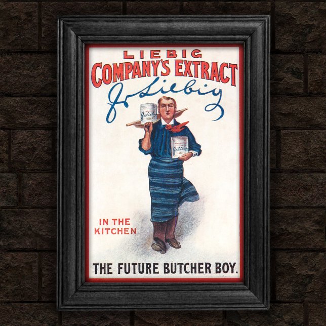 Poster vintage 1903 Liebig Extract Butcher Boy Pos (Créateur téléchargé)