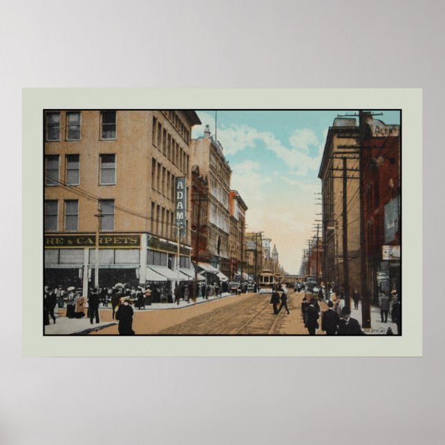 Poster Vintage 1914, rue Queen, Toronto, Canada (Devant)