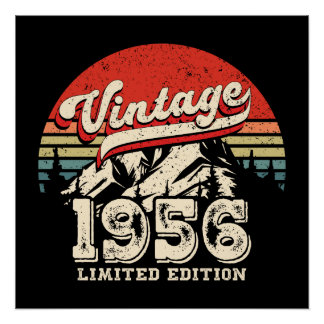 Poster Vintage 1956 Birthday Gift Retro 70th Bday