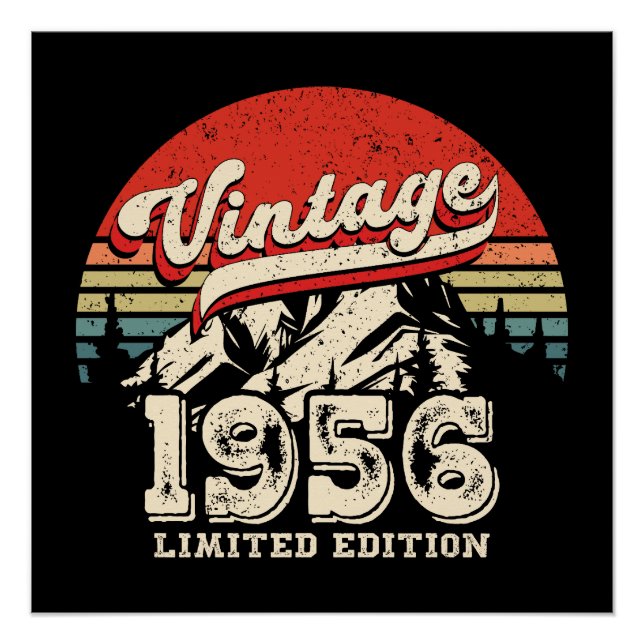 Poster Vintage 1956 Birthday Gift Retro 70th Bday (Devant)