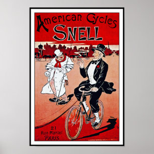 Poster vintage à vélo : American Cycles Snell
