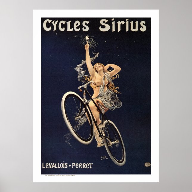 Poster vintage à vélo - Cycles Sirius - par Grey (Devant)