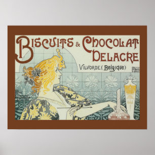 Poster Vintage Ad Biscuits Chocolat Delacre Imprim