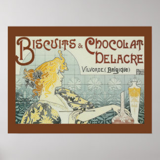 Poster Vintage Ad Biscuits Chocolat Delacre Imprim