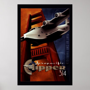Poster vintage Aero pacificClipper 314
