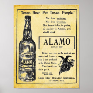 Poster vintage Alamo Bière Imprimer