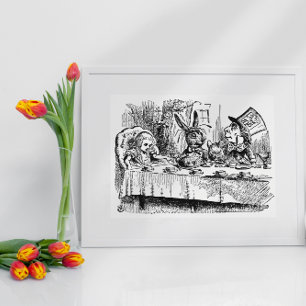 Poster Vintage Alice in Wonderland, Tea Party Scene