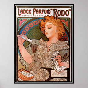 Poster vintage Alphonse Mucha Publicité de parfum