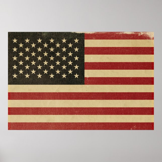 Poster Vintage American Flag (Devant)