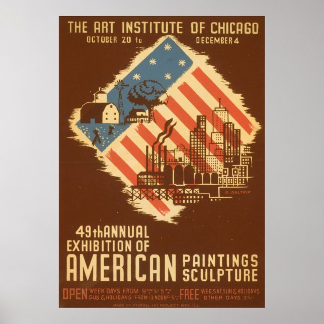 Poster vintage American Peintures (Devant)