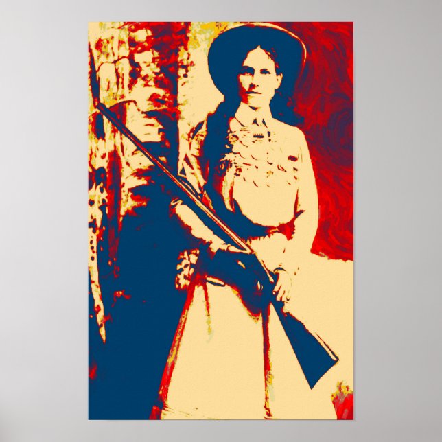Poster Vintage Annie Oakley Huile Grunge Canvas Imprimer (Devant)