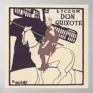 Poster vintage annonçant le jeu 'Don Quixote