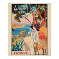 Poster vintage Antibes France