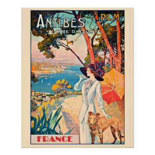 Poster vintage Antibes France