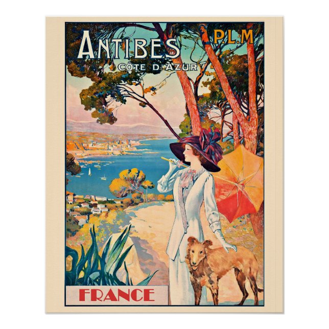 Poster vintage Antibes France (Devant)