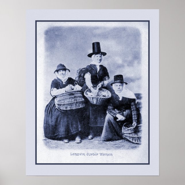 Poster Vintage antique Welsh Oyster femmes (Devant)