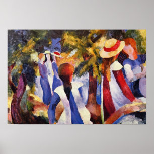 Poster Vintage Août Macke Girl Dans La Campagne