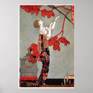 Poster Vintage Art Deco ~ L'Oiseau Volage by Barbier