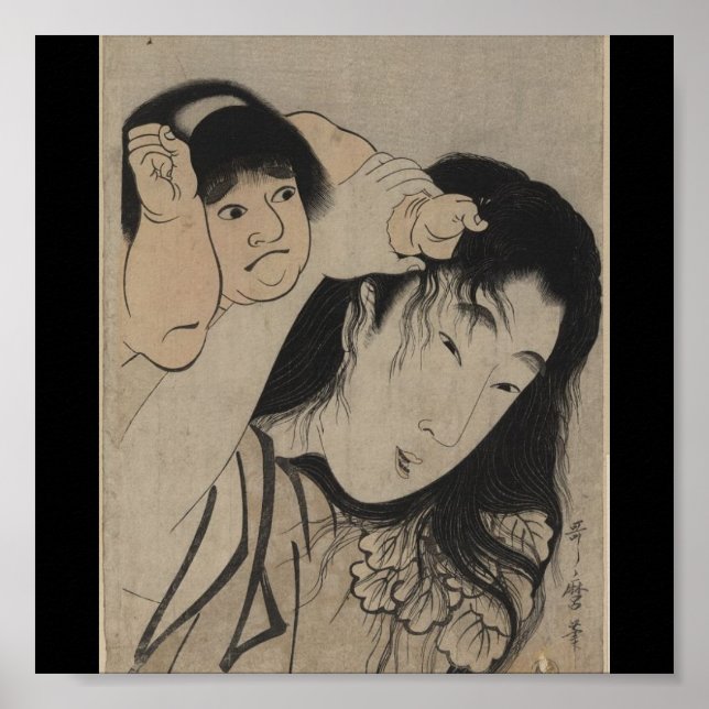 Poster Vintage Art japonais-Utamaro Kitagawa 4 (Devant)
