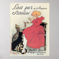 Vintage Art nouveau lait et lait français, chats,