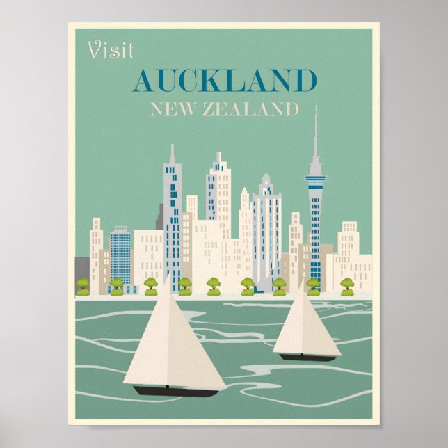 Poster vintage Auckland (Devant)