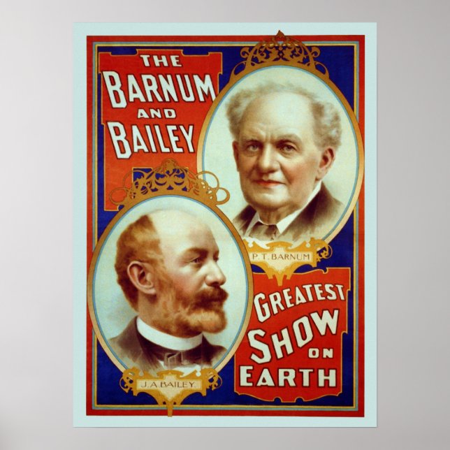 Poster vintage Barnum & Bailey Circus (Devant)
