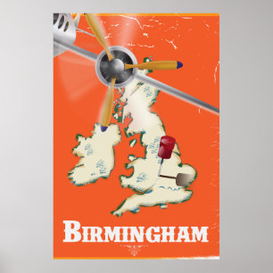 Poster vintage Birmingham Travel