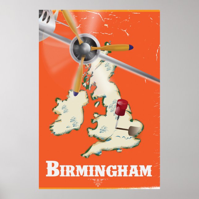 Poster vintage Birmingham Travel (Devant)