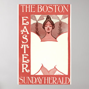 Poster vintage Boston Sunday Herald Cover