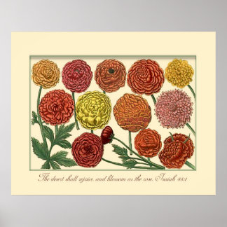 Poster Vintage Botanical with Isaiah Scripture Verse