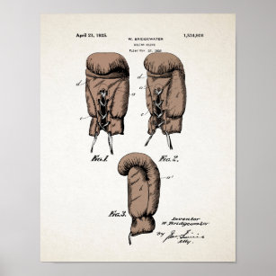 Poster vintage Boxing Glove Patent 1923