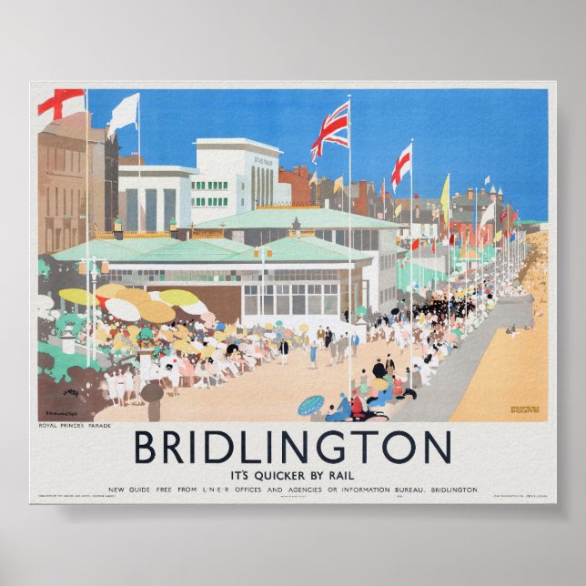 Poster vintage britannique de Bridlington 1939 (Devant)