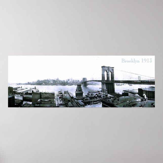 Poster vintage Brooklyn NYC 1913 (Devant)