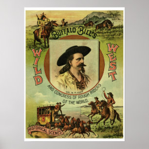 Poster Vintage Buffalo Bill Wild West Show