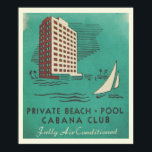 Poster vintage Cabana Club Miami Travel<br><div class="desc">Plage rétro colorée Cabana Club collection créée à l'aide d'un matchbox.</div>