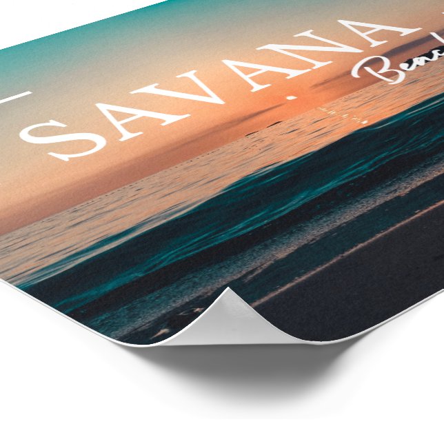 Poster vintage California Sunset Beach (Coin)