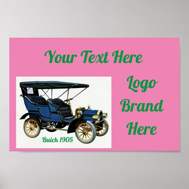 Poster Vintage Car Design (Devant)