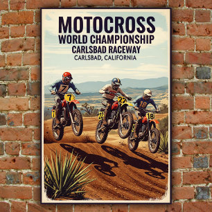 Poster vintage Carlsbad Raceway Motocross Wall