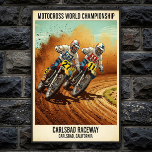 Poster vintage Carlsbad Raceway Motocross Wall