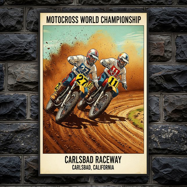 Poster vintage Carlsbad Raceway Motocross Wall (Créateur téléchargé)